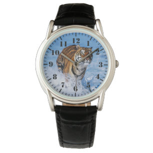 Herren Klassikuhr/Wildlife Tiger Armbanduhr