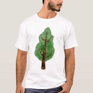 Herren Klassisches Weißes T-Shirt mit Kiefer - Min