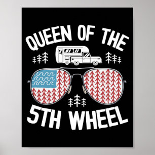 Herren Königin des 5-Rad-Camper American Flag Poster