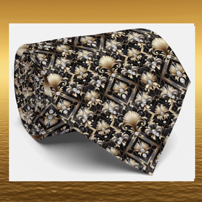 Herren Krawatte | Art Deco Faux Diamant Halsbinden (Von Creator hochgeladen)
