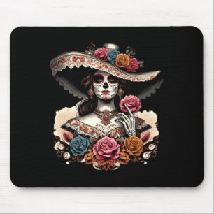 Herren La Catrina Bunter Totenkopf Mexikanischer T Mousepad