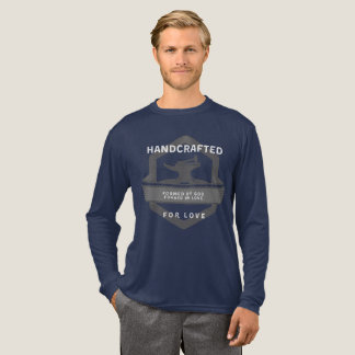 Herren Langarm Handgefertigt für die Liebe Tri-Blend Shirt