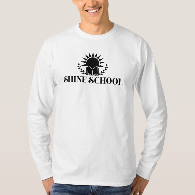 Herren Langarmshirt mit schwarzem Logo T-Shirt (Vorderseite)