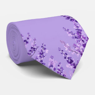 Herren Lavendel und Violett Floral Delphinium Krawatte