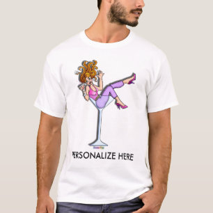 Herren leichte T-Shirts - Mädchen im Martini-Glas,
