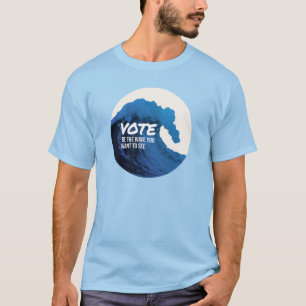 Herren Leichtfarbiges T-Shirt mit Wave / Vote-Logo