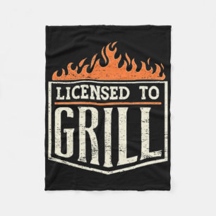 Herren lizenziert zum Grillen' Taschenpatch-Logo B Fleecedecke