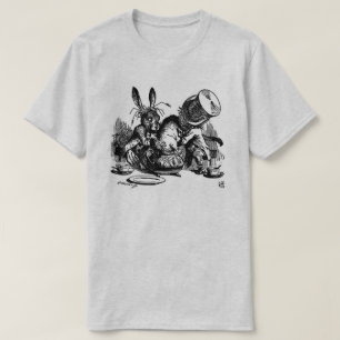Herren Mad Hatter Dormaus im Teapot B&W T-Shirt