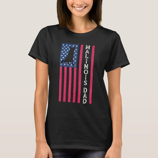 Herren Malinois Vater Belgischer Schäferhund Ameri T-Shirt (Vorderseite)
