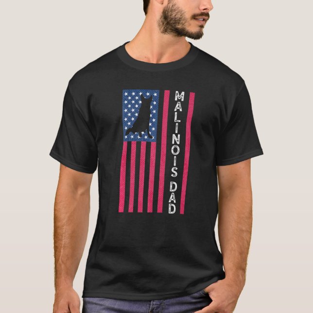 Herren Malinois Vater Belgischer Schäferhund Ameri T-Shirt (Vorderseite)