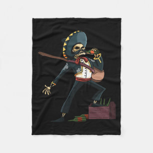 Herren Mariachi Skelett Sombrero Dia De Los Muerto Fleecedecke