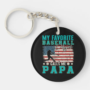 Herren Mein Lieblingsbaseballspieler nennt mich Pa Schlüsselanhänger