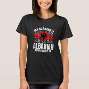 Herren Mein Mann Ist Albanisch Stolz Flagge Erbe W T-Shirt
