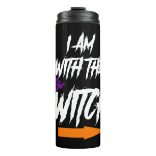 Herren Merchpole Ich bin mit der Hexe Halloween Thermosbecher