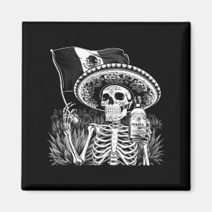 Herren Mexiko Vintage Skelett Dia De Los Muertos Magnet