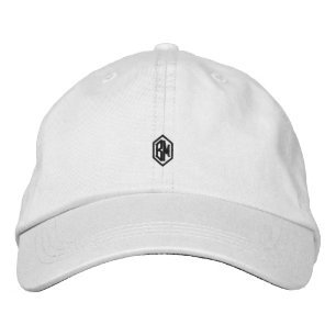 Herren-Monogramm Weiß Bestickte Baseballkappe