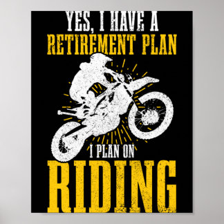 Herren Motocross Rentenplan Lustiges Dirt Bike Mx Poster