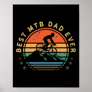 Herren Mountainbike Liebhaber Retro Radfahren Papa Poster
