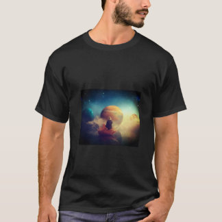 Herren-Mystik-Kind-und-Planeten-T-Shirt T-Shirt