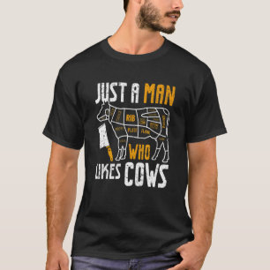 Herren Nur Ein Mann Der Kühe Mag Schlachterei Metz T-Shirt