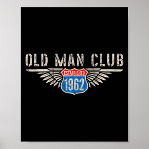 Herren Old Man Club Est 1962 Awesome Seit 62 Gebor Poster