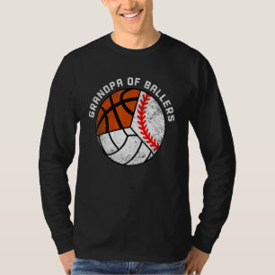 Herren Opa von Ballspielern   Baseball Volleyball  T-Shirt