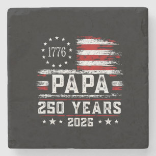 Herren Papa Amerikanische Flagge 250 Jahre 4. Juli Steinuntersetzer