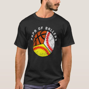Herren Papa der Ballspieler Baseball Softball Ba T-Shirt