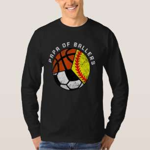 Herren Papa der Ballspieler Softball Fußball Bas T-Shirt