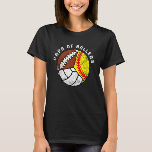 Herren Papa der Ballspieler  Softball Volleyball F T-Shirt