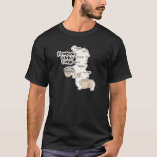 Herren Pembroke Welsh Corgi Mit Karte Von Wales T-Shirt