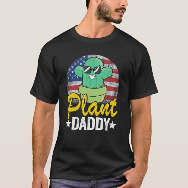 Herren Pflanzen Papa Lustiger Kaktus Gärtner Ameri T-Shirt (Vorderseite)