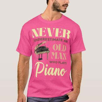 Herren Pianist Pensionierter Klavierspieler Musike T-Shirt