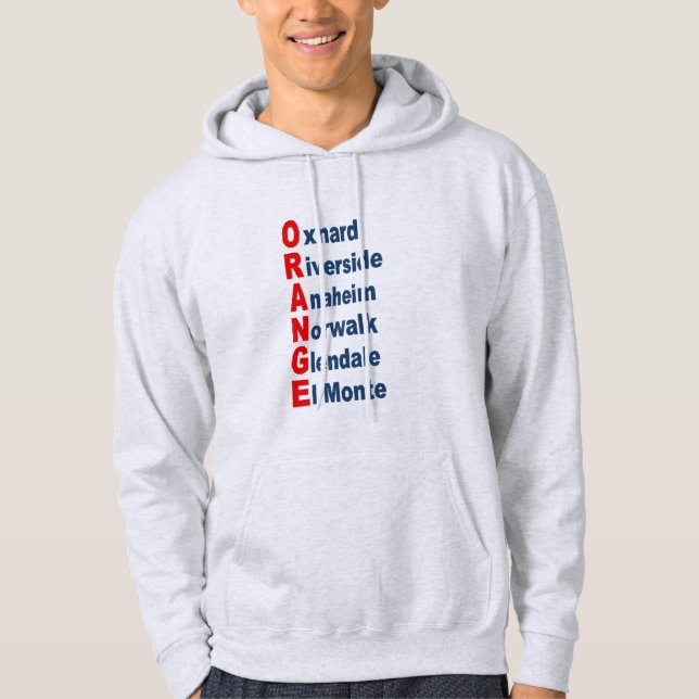 Herren Pullover Kapuzenpullover aschgrau KALIFORNI (Vorderseite)