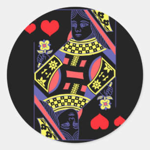 Herren Queen Of Heart Damenkleidung Geschenk für Runder Aufkleber