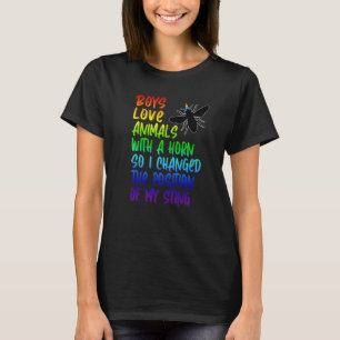 Herren Regenbogen Biene Stolz Schwule Jungen Schwu T-Shirt