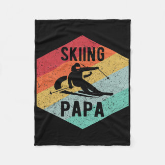 Herren Retro Skifahren Papa 70er Skifahrer Ski-Ges Fleecedecke