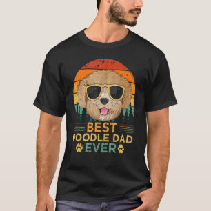 Herren Retro Stil Bester Pudel Papa Aller Vatertag T-Shirt