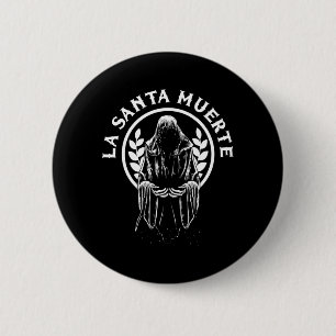 Herren Santa Muerte Mexiko Calavera Skelett Schäde Button