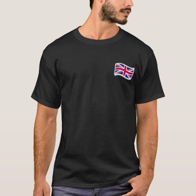 Herren Schwarz T-Shirt mit Union Jack  (Vorderseite)