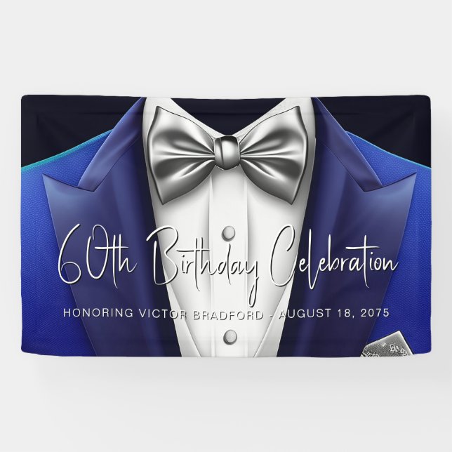 Herren Smoking Geburtstagsfeier Banner (Horizontal)