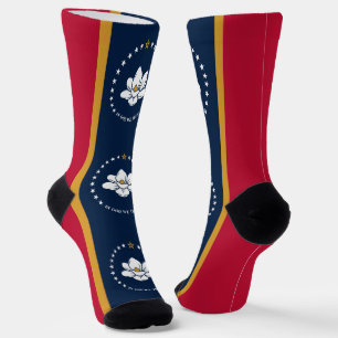 Herren-Socken mit Flagge von Mississippi, USA Socken