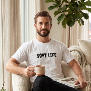 Herren Soft Life Weiße Grafik T-Shirt Modern