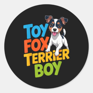 Herren Spielzeug Fox Terrier Junge Cartoon klein a Runder Aufkleber