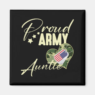 Herren Stolze Armee Tante Tarnung Hundemarke USA Magnet