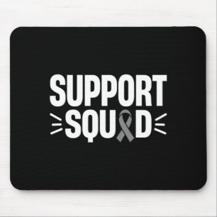 Herren-Support-Team Graue-Schleife-Krieger Hirnkre Mousepad