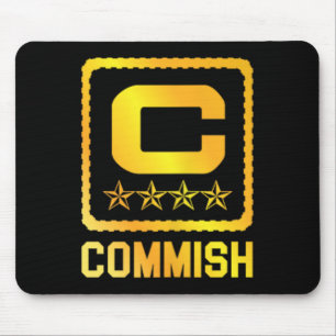 Herren T-Shirt Commish Fantasy Football Draft Komm Mousepad