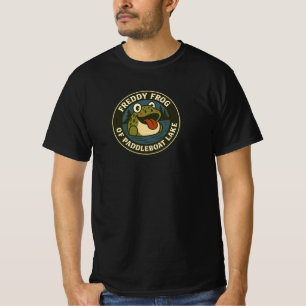 Herren T-Shirt Frosch auf Paddelboot Tee