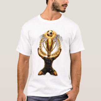 Herren T-Shirt halber Ärmel Mann Trophäe Fußball D