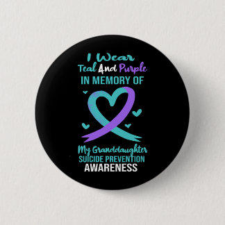 Herren Teal Lila Erinnerung Enkelin Prävention Button